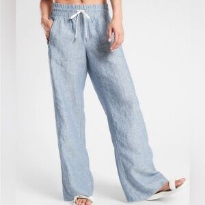 Athleta Cabo Linen Wide Leg Pant
